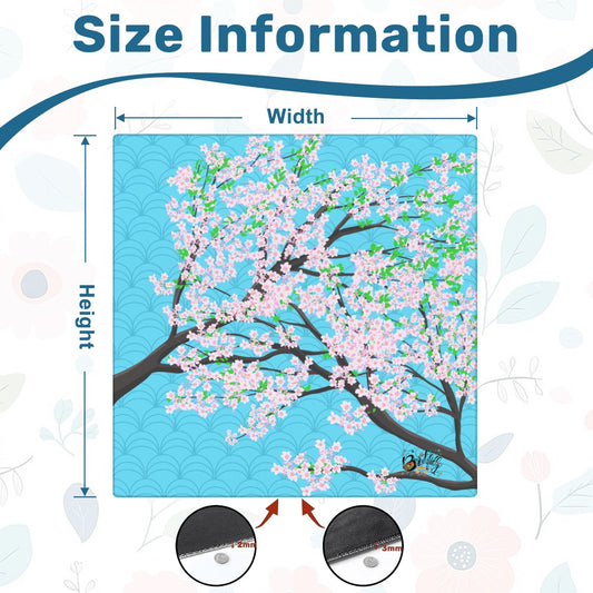 Mahjong Mat Sleek Surface Cherry Blossoms