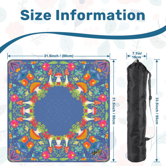 Neon Summer on periwinkle Mahjong Mat 31.5"x31.5" (Ship Rolled up)