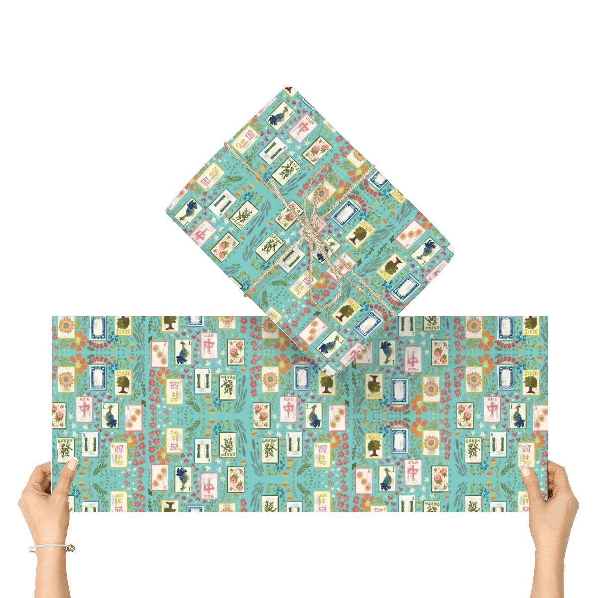 3Pack Gift Wrapping Paper Sheets - Mahjong