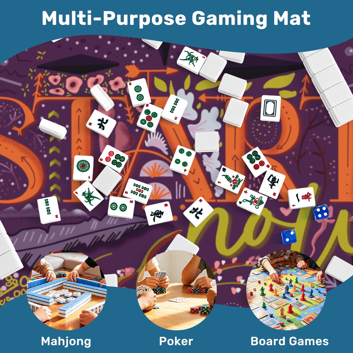 Mahjong Mat Sleek Surface - Inspired words-Start Now