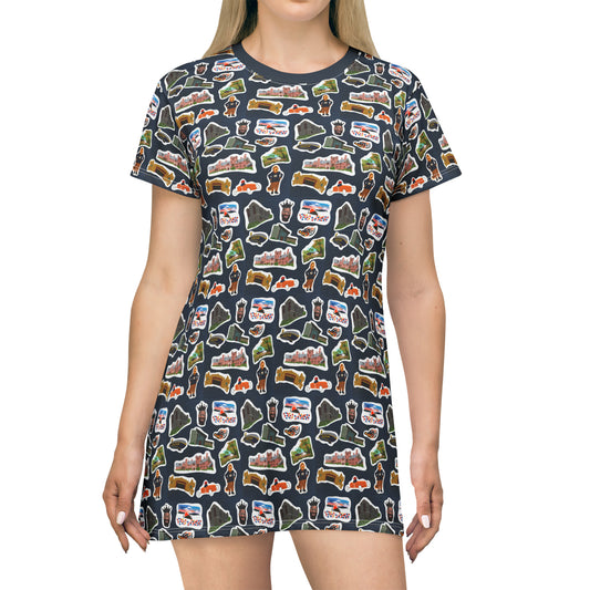 Akron sticks with you - T-Shirt Dress (AOP)