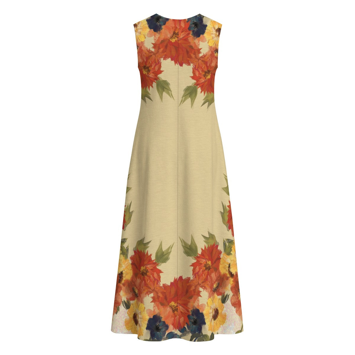 Autumn florals on khaki