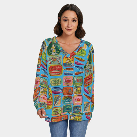 Ocean blue sweet sardines sweater-shirt