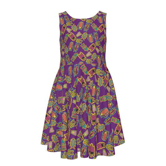 Purple bugging out Sleeveless Child’s dress