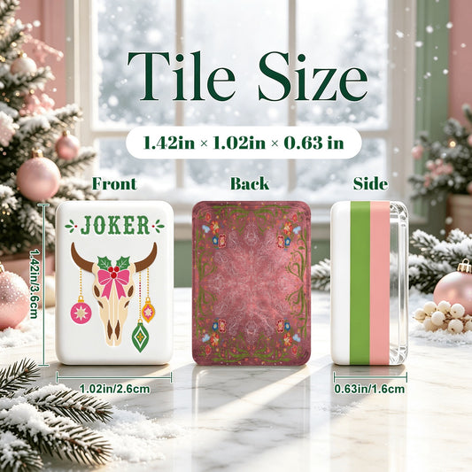 Western Christmas Mahjong Tiles Pink Boots