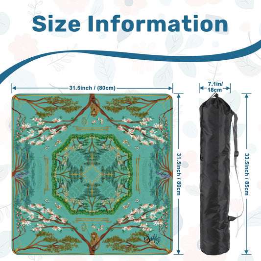 Chinoiserie in Robin’s Egg-Mahjong Mat 31.5"x31.5" (Ship Rolled up)