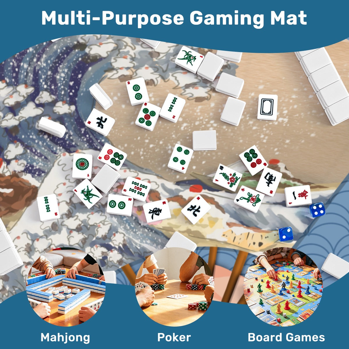 Mahjong Mat Sleek Surface Banana Split boats