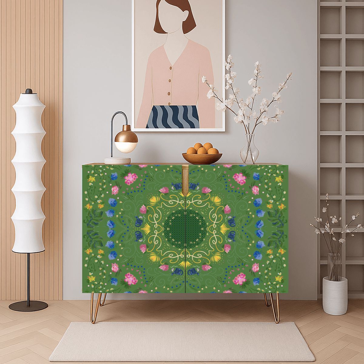 Wooden Storage Cabinet (Made in USA) Green Garden in the Village