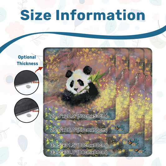 Mahjong Mat (Made in USA) Abstract Bamboo And Panda