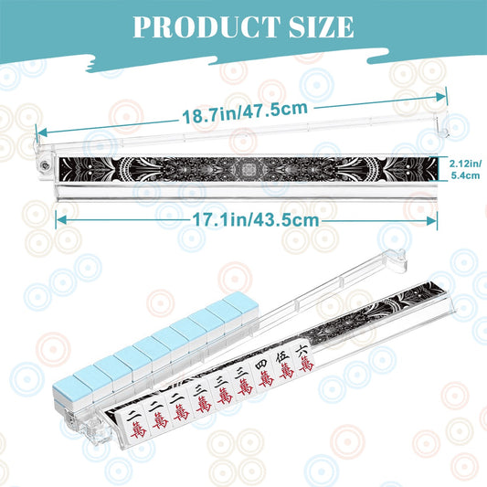 4 Artistic White on Black Mahjong Tile Pusher Racks