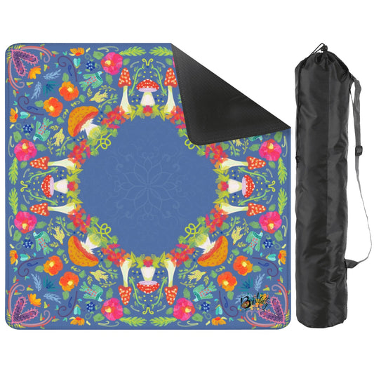 Neon Summer on periwinkle Mahjong Mat 31.5"x31.5" (Ship Rolled up)