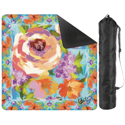 Bold floral Mahjong Mat 31.5"x31.5" (Ship Rolled up)