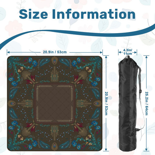Roaring 20’s Coffee Brown - Mini Travel Mahjong Mat 20.9"x20.9" (Ship Rolled up)