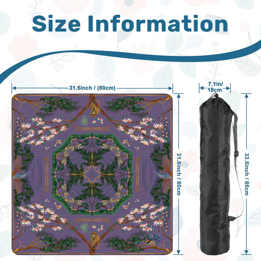 Chinoiserie in Majestic Purple-Mahjong Mat 31.5"x31.5" (Ship Rolled up)