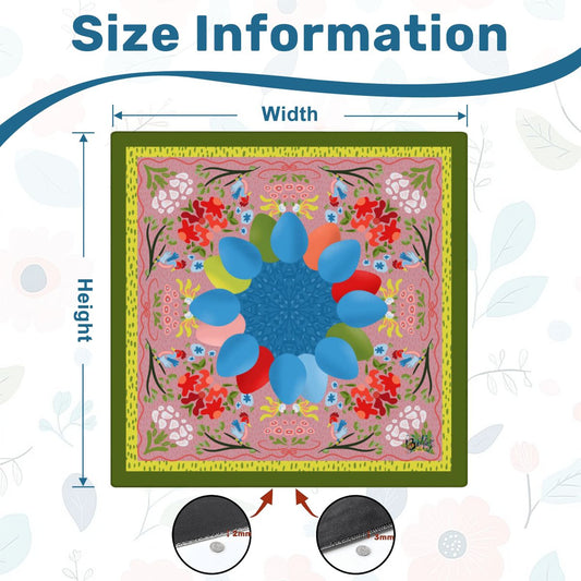 Thickened Mahjong Mat SleekSurface (Ship Rolled Up) Bright eggs and flowers
