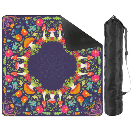 Neon summer on plum Mahjong Mat 31.5"x31.5" (Ship Rolled up)