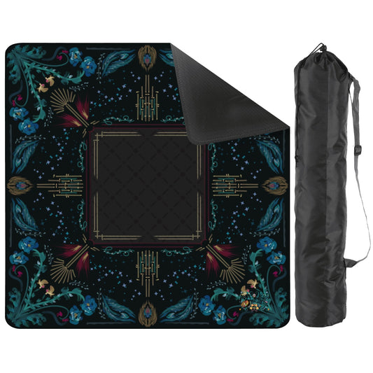 Roaring 20’s art deco mat-in Black Mahjong Mat 31.5"x31.5" (Ship Rolled up)