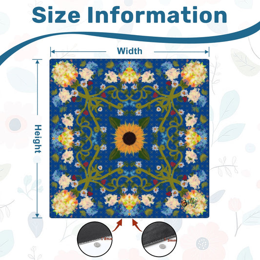 Mahjong Mat SleekSurface Blue sunflower