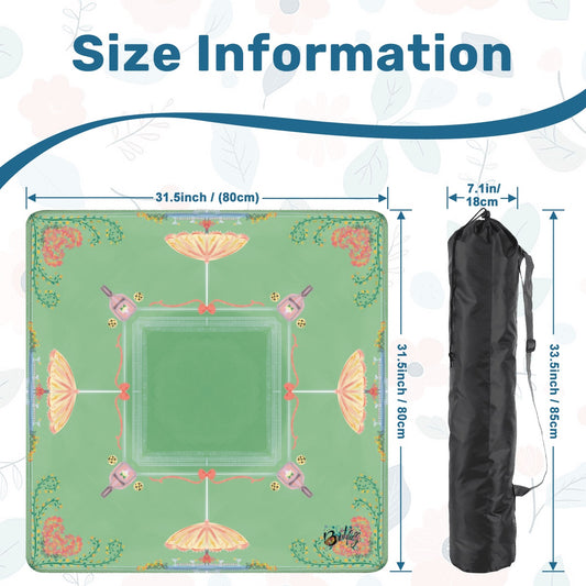 Pastel pickleball Game Mahjong Mat 31.5"x31.5" (Ship Rolled up)