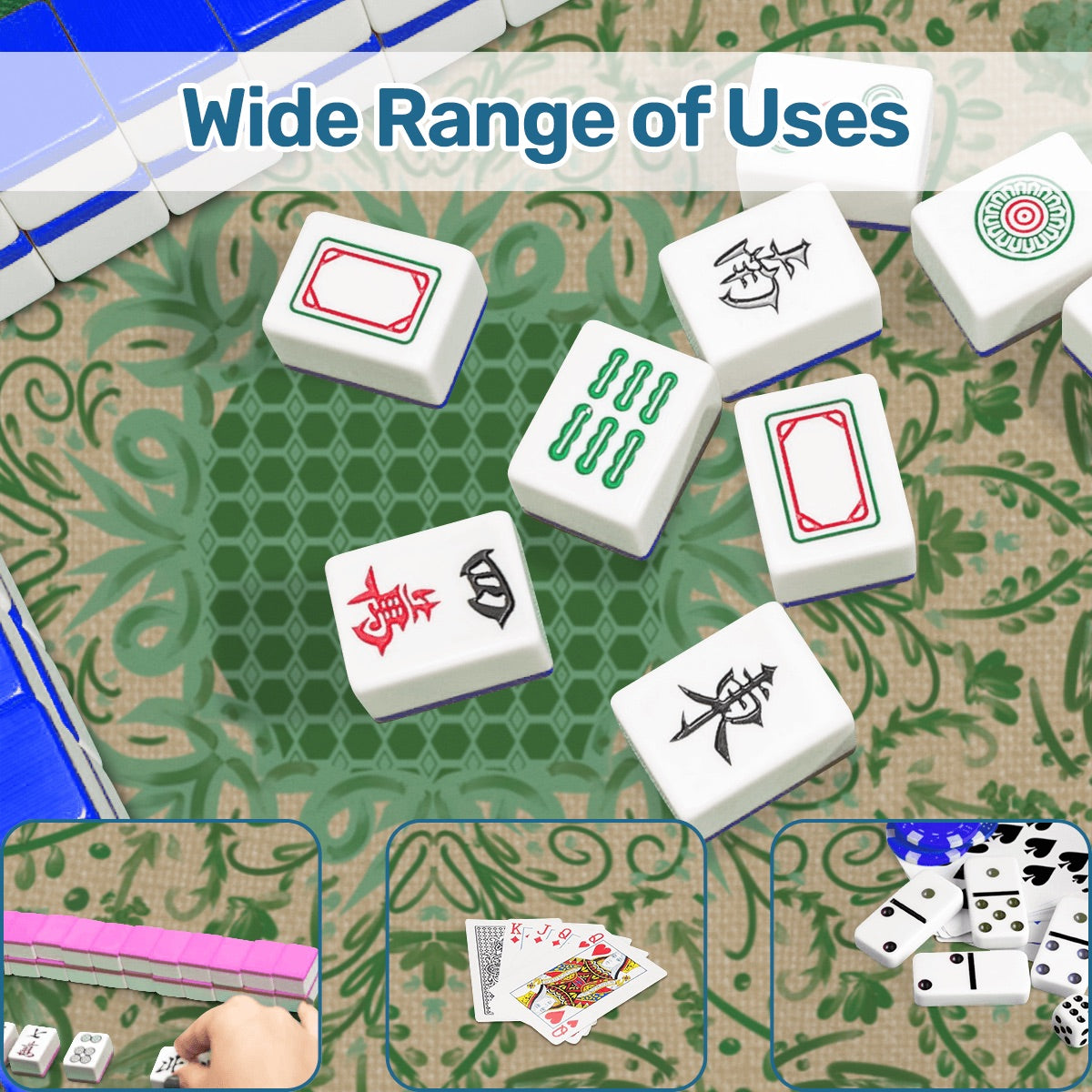 Mini Travel - Green texture design Mahjong Mat 20.9"x20.9" (Ship Rolled up)