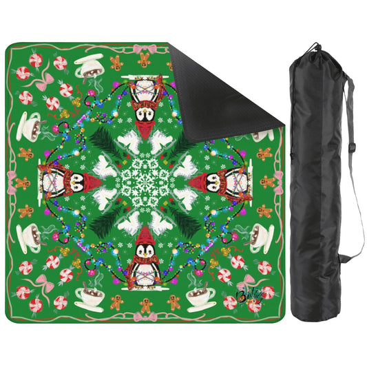 2026 Green Penguin Winter Mahjong Mat 31.5"x31.5" (Ship Rolled up)