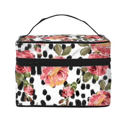 Mahjong tile bag in Painted Roses and black and white