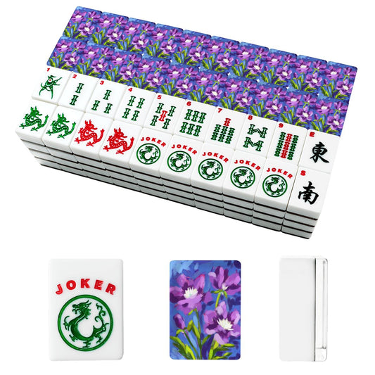 Purple floral American Mahjong Tiles