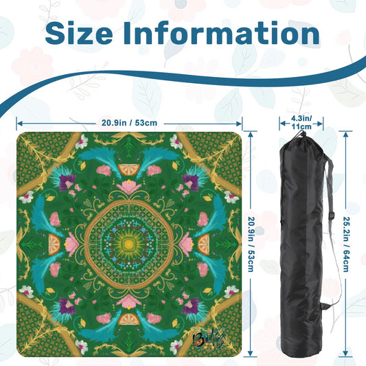 Summer design on Green- Mini travel Mahjong Mat 20.9"x20.9" (Ship Rolled up)