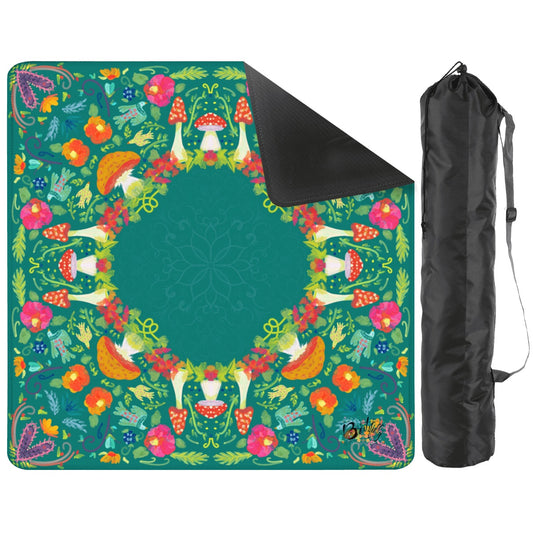 Neon summer on green Mahjong Mat 31.5"x31.5" (Ship Rolled up)