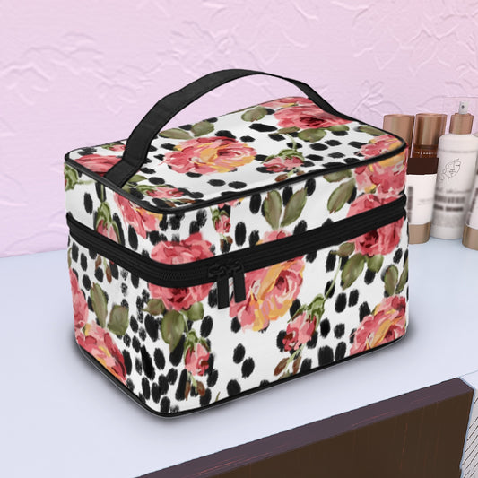 Mahjong tile bag in Painted Roses and black and white