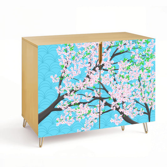 Wooden Storage Cabinet (Made in USA) Cherry Blossoms
