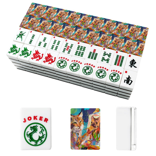 Bobcat and their dog American Mahjong Tiles