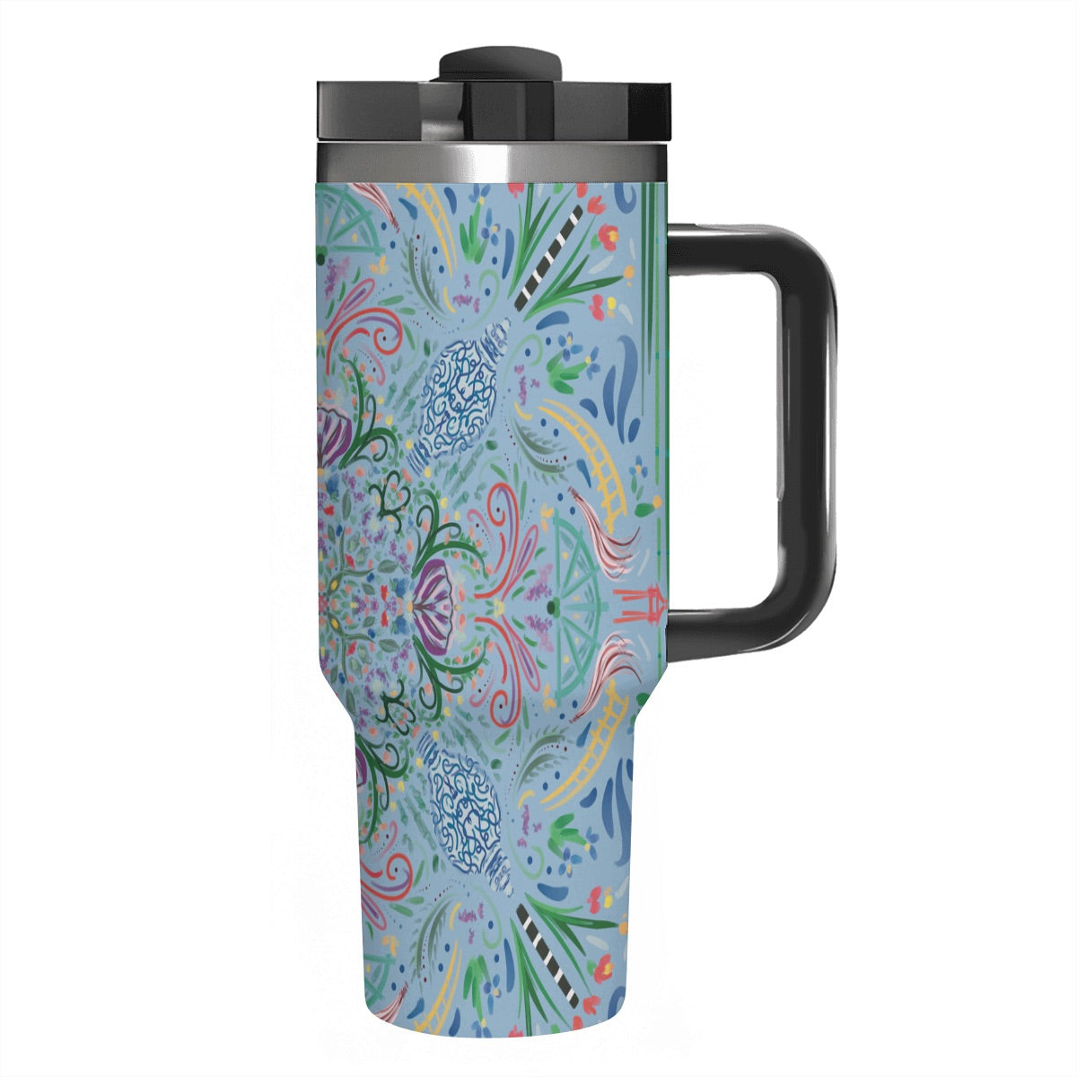 40oz Tumbler with Handle and Straw (Made in USA) - Multiple Designs