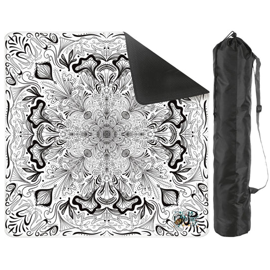 Black on white bandana Mini Travel Mahjong Mat 20.9"x20.9" (Ship Rolled up)