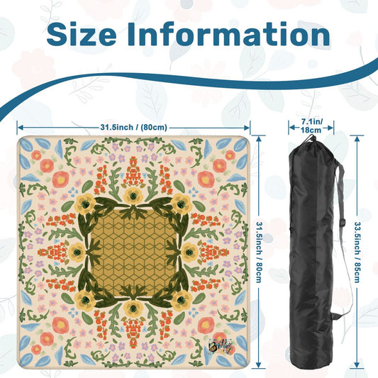 Mahjong Mat Grandma’s china on Ivory 31.5"x31.5" (Ship Rolled up)