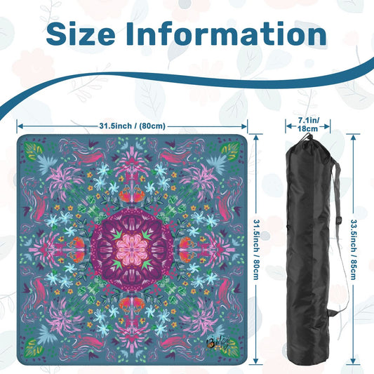 Mahjong Mat Year of the Horse on teal 31.5"x31.5" (Ship Rolled up)