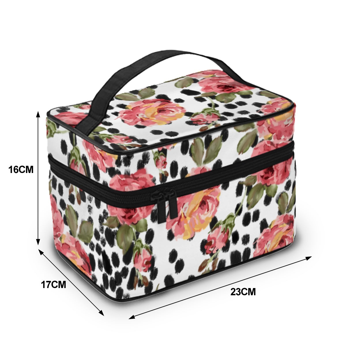Mahjong tile bag in Painted Roses and black and white