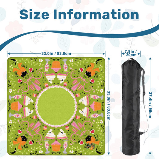Spooky Dessert Halloween Mahjong Mat 33"x33" (Ship Rolled up)