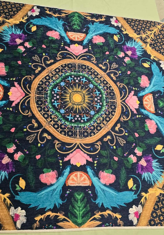 Summer Design Silken Rug- Style Mahjong Mat- shipped rolled