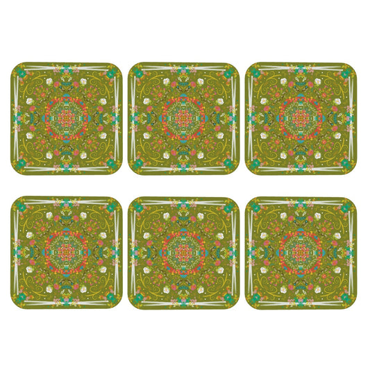 Square Leather Coasters Set of 6