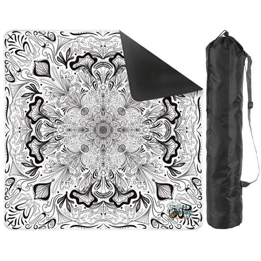 Black in White- Mahjong Mat 31.5"x31.5" (Ship Rolled up)