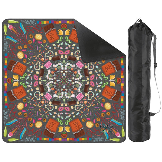 Candy is Dandy on Grey-Mahjong Mat 31.5"x31.5" (Ship Rolled up)