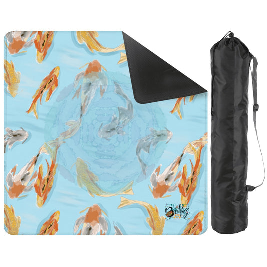 Koi fish pond Mahjong Mat 31.5"x31.5" (Ship Rolled up)