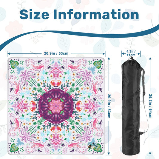 Year of the Horse- White Mini Travel Mahjong Mat 20.9"x20.9" (Ship Rolled up)