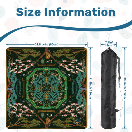 Chinoiserie in Midnight- Mahjong Mat 31.5"x31.5" (Ship Rolled up)