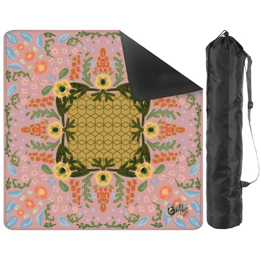 Mahjong Mat Grandma’s china on Blush 31.5"x31.5" (Ship Rolled up)