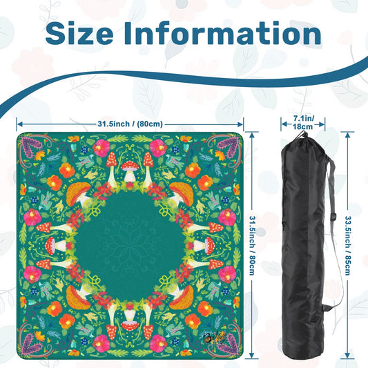 Neon summer on green Mahjong Mat 31.5"x31.5" (Ship Rolled up)