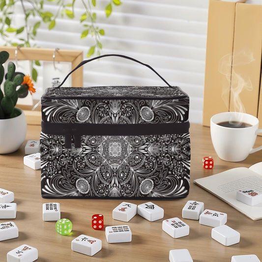 White on Black-Portable Mahjong Bag