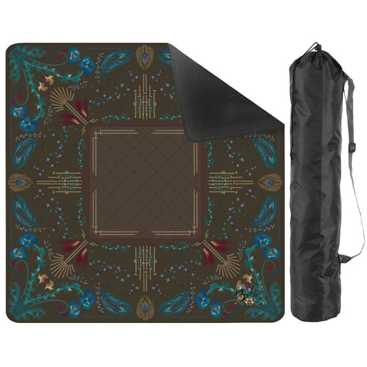 Roaring 20’s Coffee Brown - Mini Travel Mahjong Mat 20.9"x20.9" (Ship Rolled up)