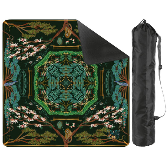 Chinoiserie Midnight-Mini Travel Mahjong Mat 20.9"x20.9" (Ship Rolled up)